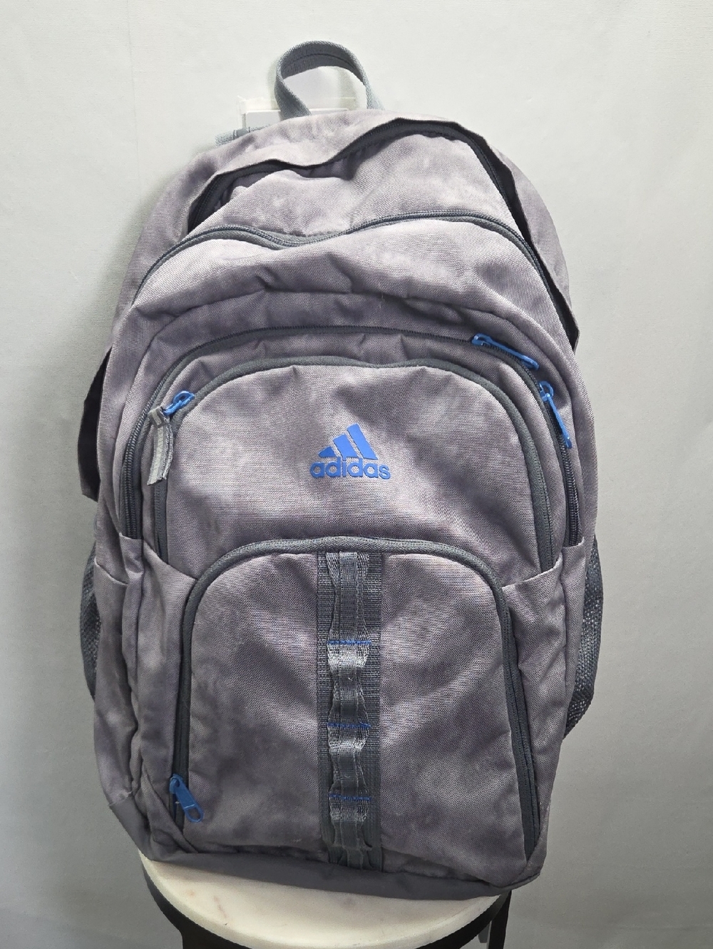 adidas Gray Backpack with Blue Accents